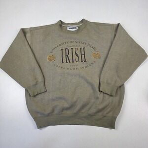 Vintage Notre Dame Fighting Irish Sweatshirt Mens Large Green NCAA Danaggers